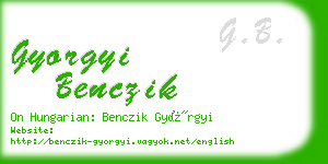 gyorgyi benczik business card